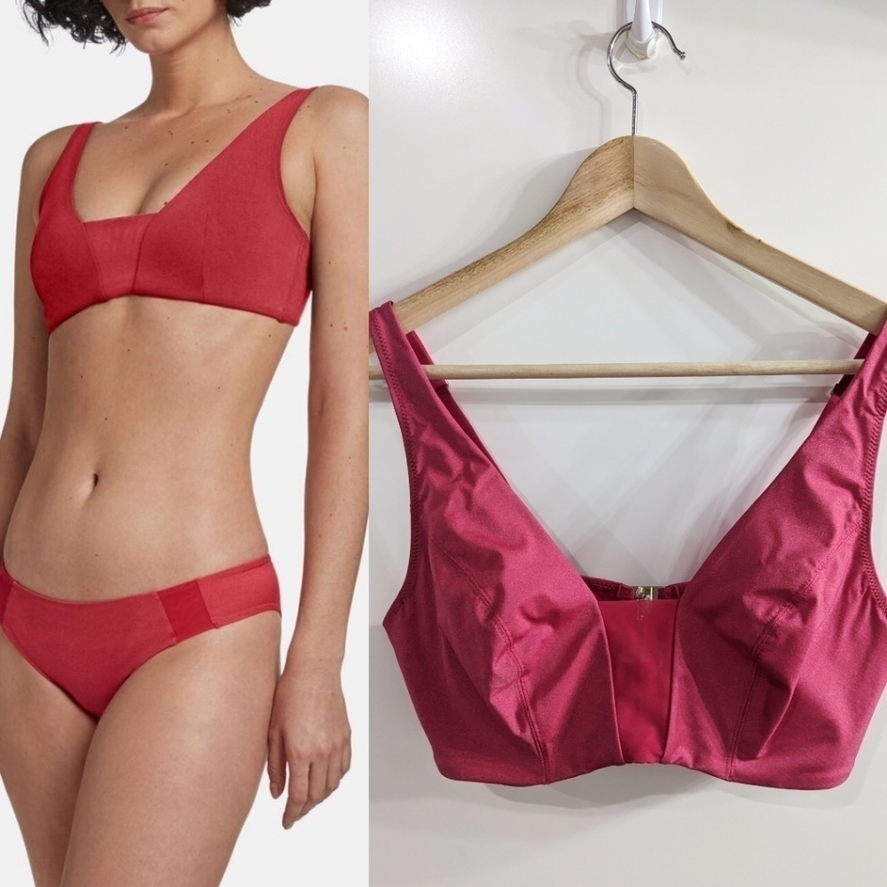 NWT Wolford | Juventas Beach Bra in Rubino Red (M/D cup)